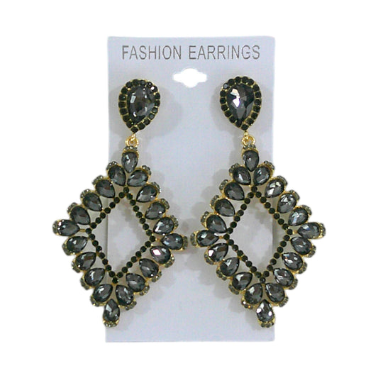 CRYSTAL RHOMBUS DROP BRIDAL EARRING 4312-33 (12PC)