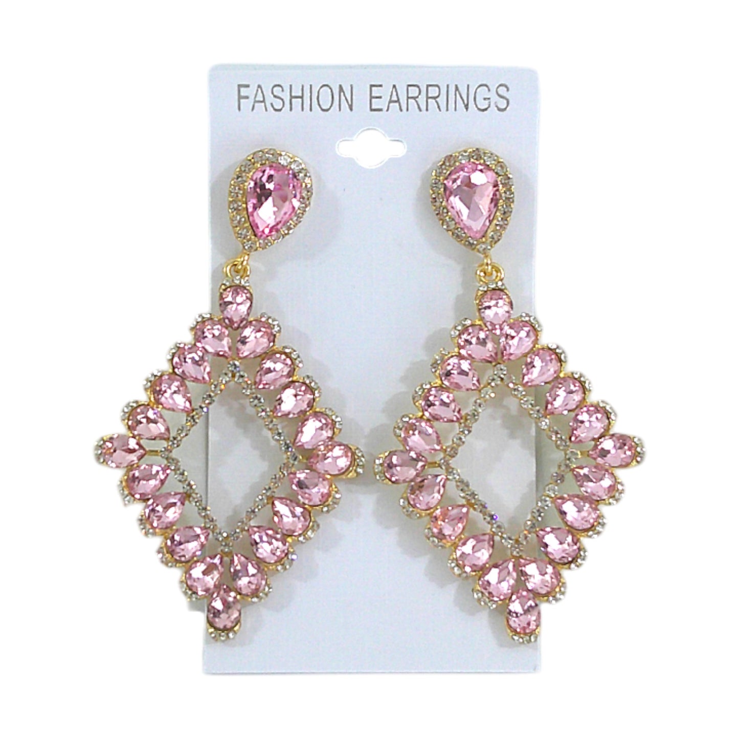 CRYSTAL RHOMBUS DROP BRIDAL EARRING 4312-33 (12PC)