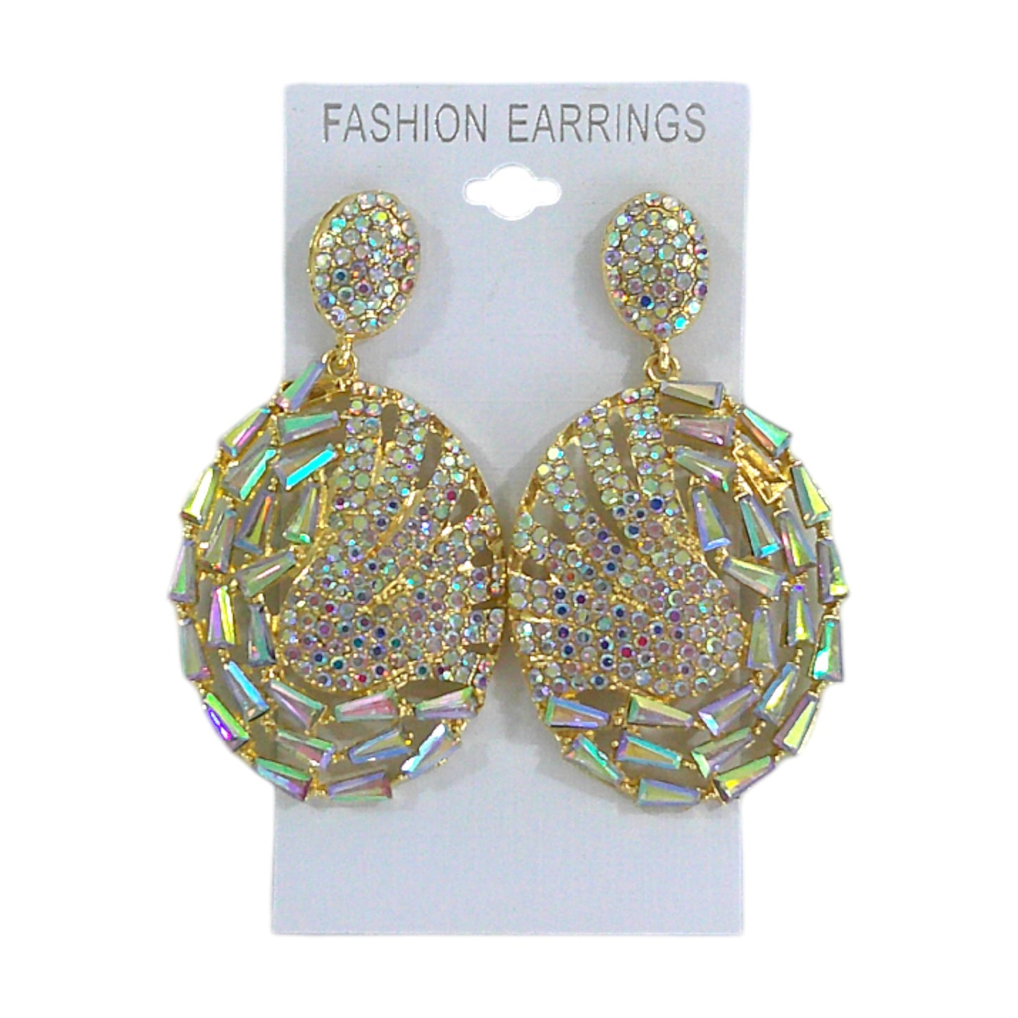 CRYSTAL OVAL DROP BRIDAL EARRING 4312-34 (12PC)