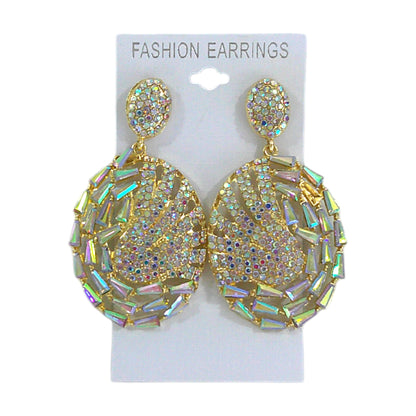 CRYSTAL OVAL DROP BRIDAL EARRING 4312-34 (12PC)