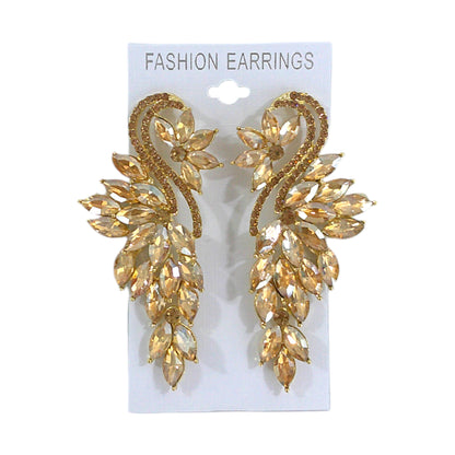 CRYSTAL FLOWER DROP BRIDAL EARRING 4312-35 (12PC)