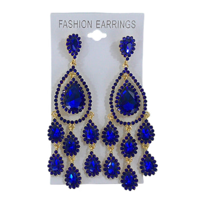 CRYSTAL CHANDELIER DROP BRIDAL EARRING 4312-36 (12PC)