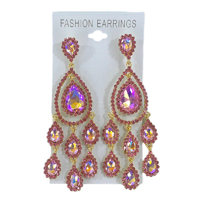 CRYSTAL CHANDELIER DROP BRIDAL EARRING 4312-36 (12PC)