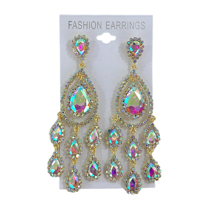 CRYSTAL CHANDELIER DROP BRIDAL EARRING 4312-36 (12PC)