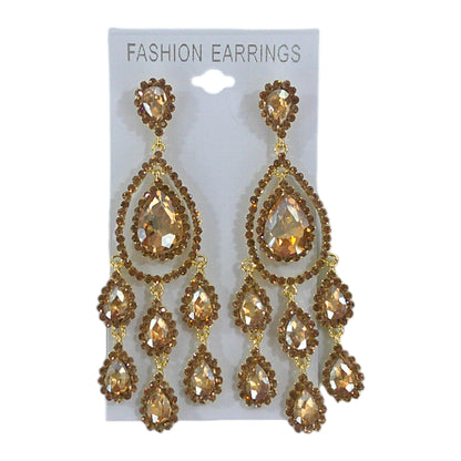 CRYSTAL CHANDELIER DROP BRIDAL EARRING 4312-36 (12PC)