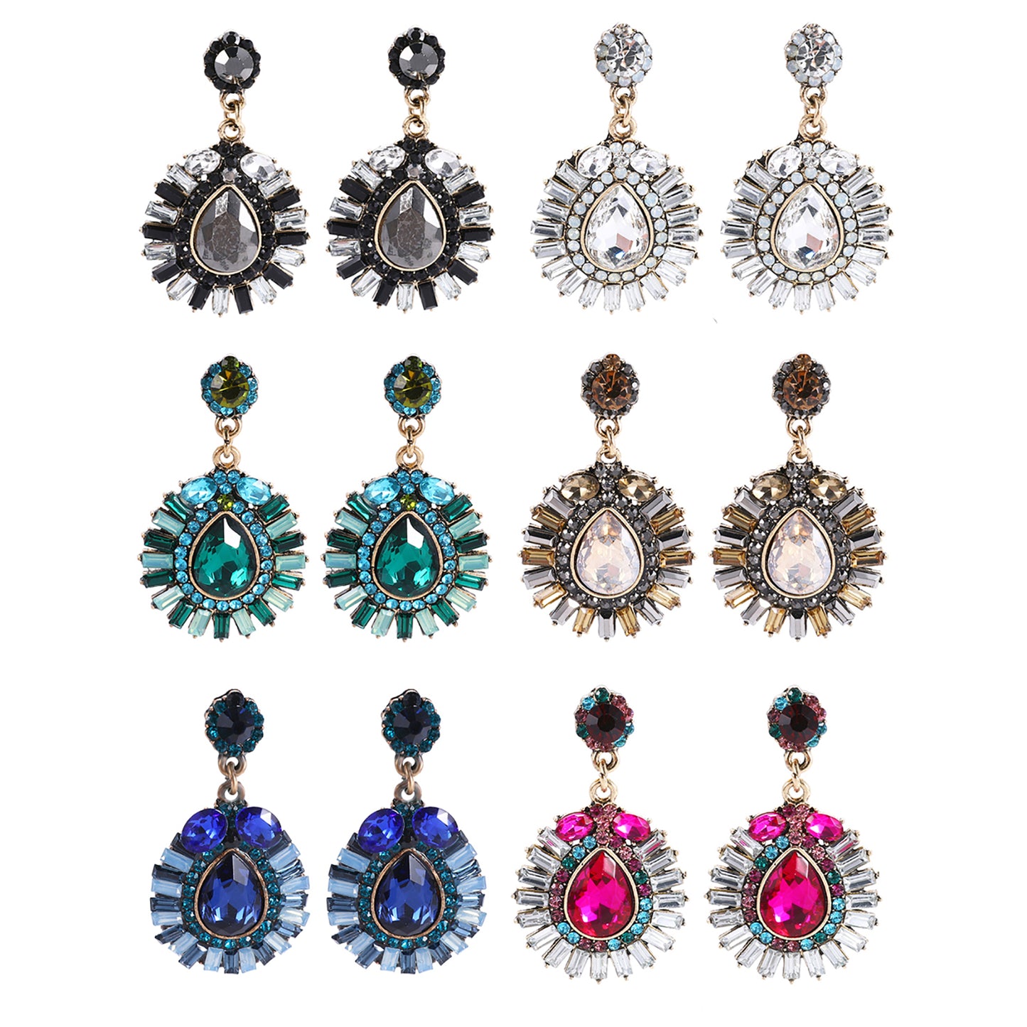 PEAR STONE DROP EARRING 904-28 (12PC)