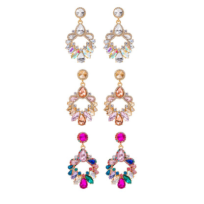 COLOR STONE CLUSTER EARRING 904-5 (12PC)