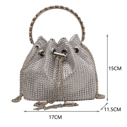 RHINESTONE DRAWSTRING EVENING PURSE 7263