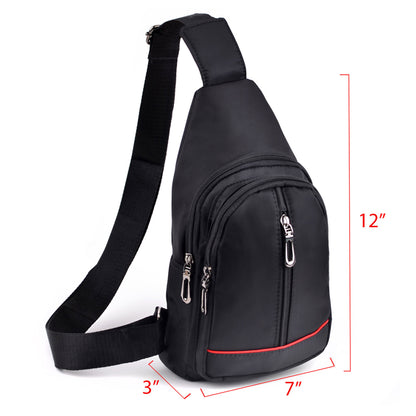 NYLON CROSSBODY SLING BAG 1822 (6PC)