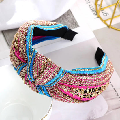 BOHO BRAIDED WOOVEN HEADBAND HB3317-8 (12PC)