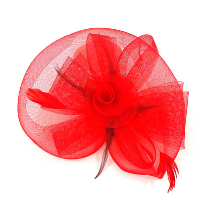 KENTUCKY DERBY & TEA PARTY FLOWER FEATHER HAT FF805 (6PC)