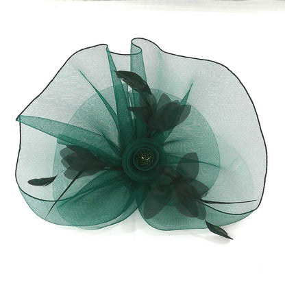 KENTUCKY DERBY & TEA PARTY FLOWER FEATHER HAT FF912 (4PC)