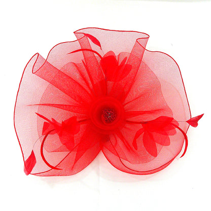 KENTUCKY DERBY & TEA PARTY FLOWER FEATHER HAT FF912 (4PC)