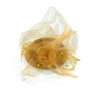 KENTUCKY DERBY & TEA PARTY FLOWER FEATHER HAT FF917 (6PC)