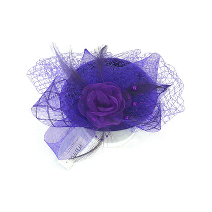 KENTUCKY DERBY & TEA PARTY FLOWER FEATHER HAT FF917 (6PC)