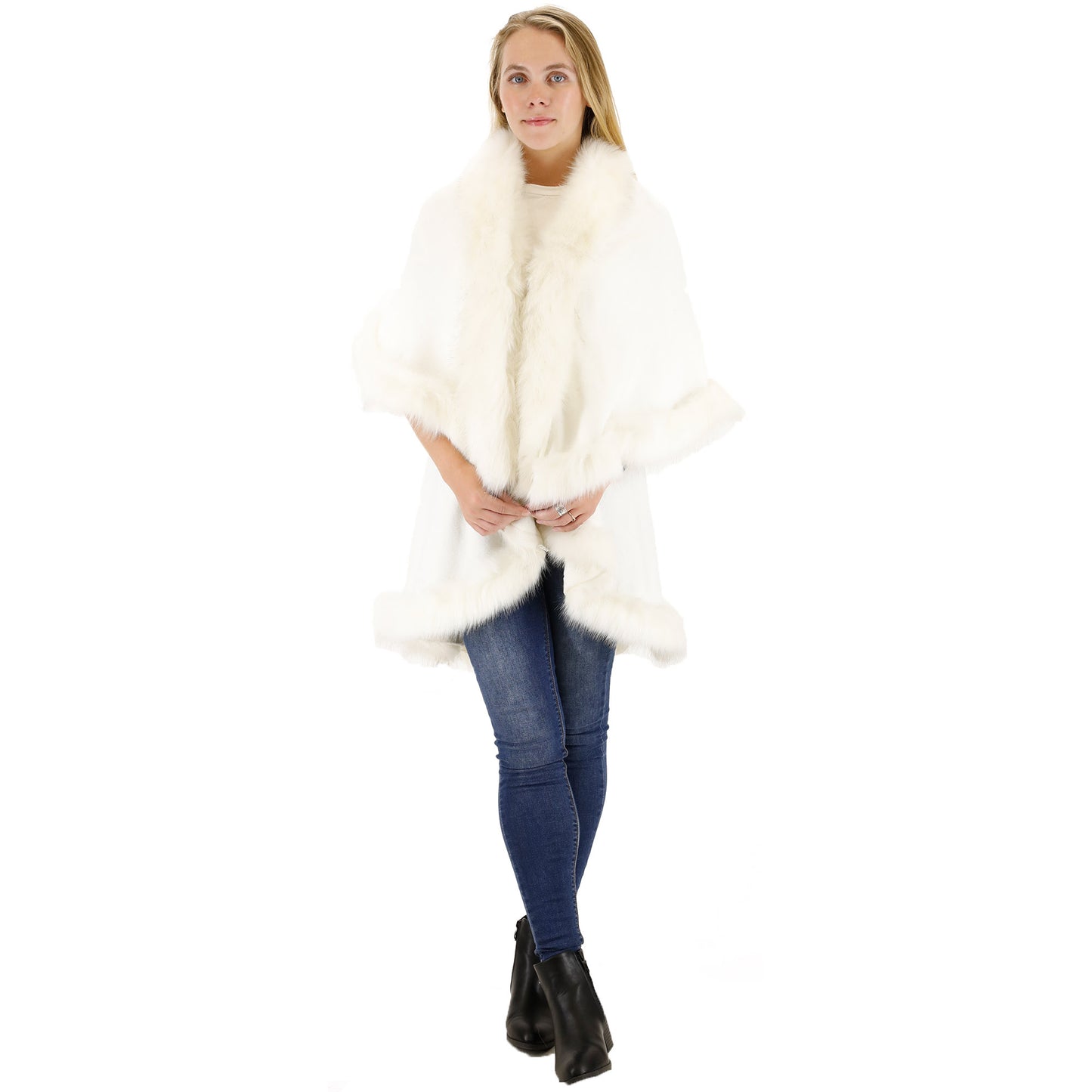 FUR DOUBLE LAYER PONCHO SH920(6PC)