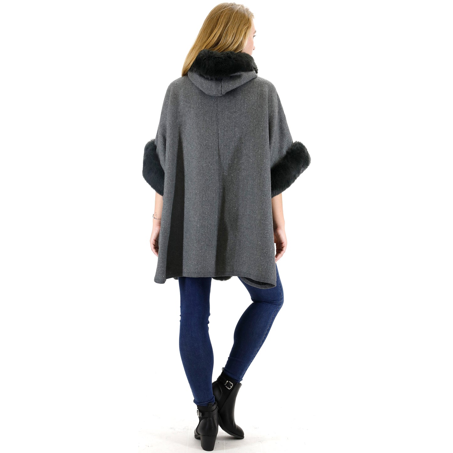 FUR HOODIE SHAWL P183(3PC)