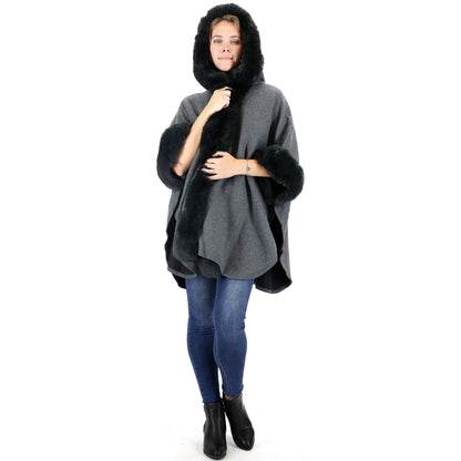 FUR HOODIE SHAWL P183(3PC)