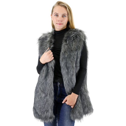 FAUX FUR VEST P3736(4PC)