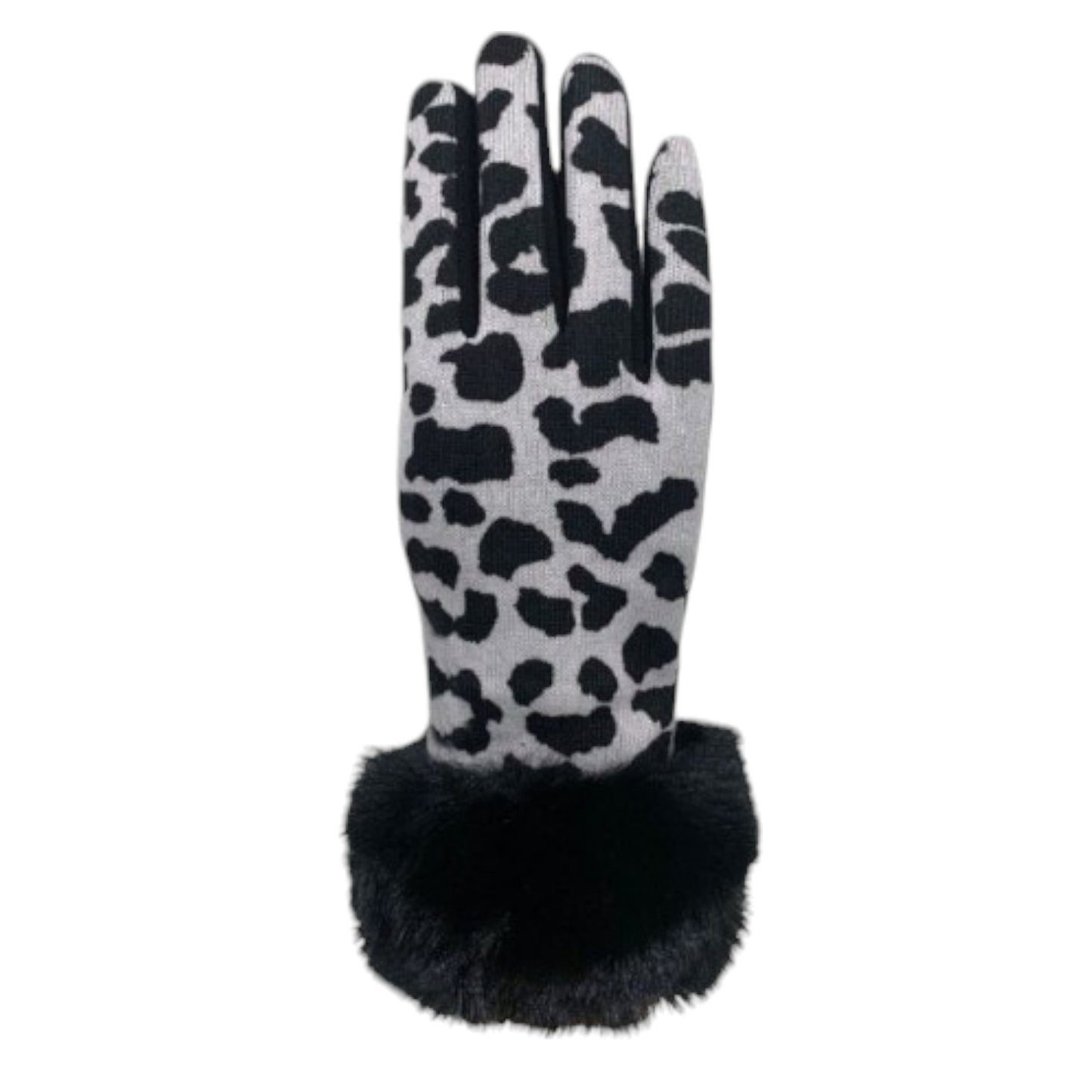 WOMEN'S FUR LEOPARD PATTERN GLOVES GL150 (12PAIR)