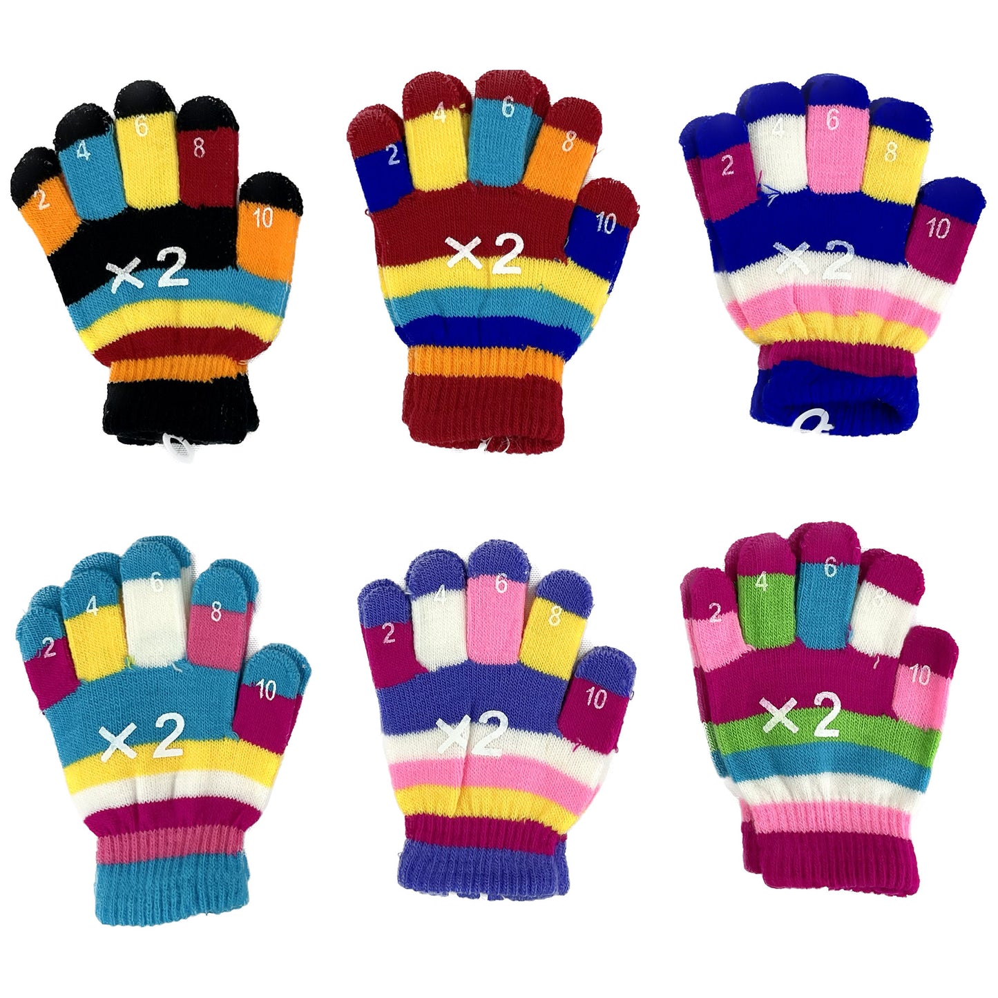 KIDS COUNTING COLORFUL GLOVES GL12 (12PAIR)