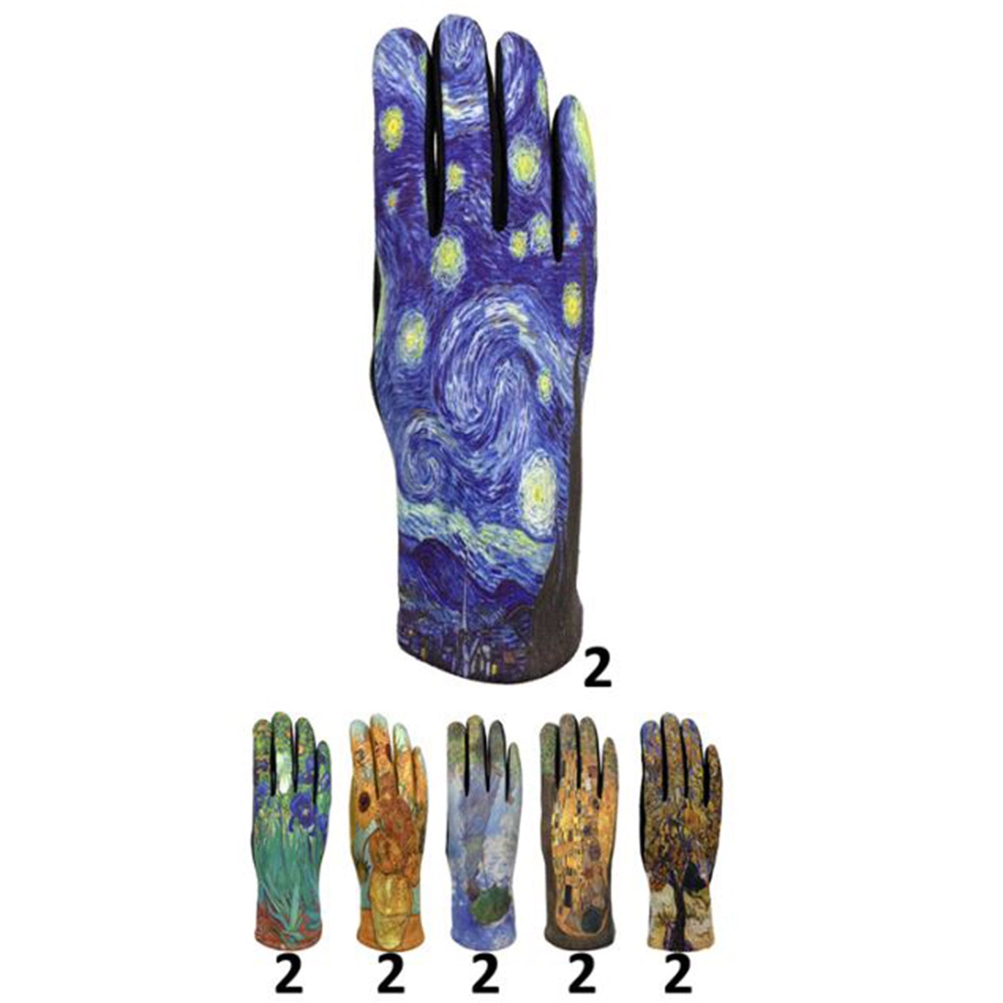 WOMEN'S VAN GOGH PAINTINGS TOUCH SCREEN GLOVES GL156 (12PAIR)