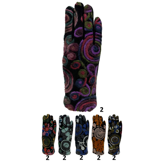 WOMEN'S PATTERN TOUCH SCREEN GLOVES GL170 (12PAIR)