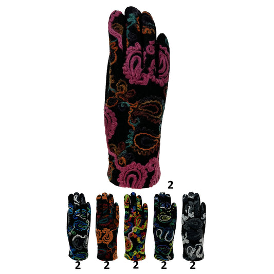 WOMEN'S PATTERN TOUCH SCREEN GLOVES GL171 (12PAIR)