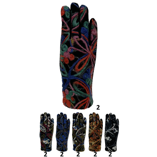 WOMEN'S PATTERN TOUCH SCREEN GLOVES GL190 (12PAIR)