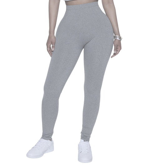 ELASTICIZED WAISTBAND GRAY LEGGINGS LGR4 (6PC)