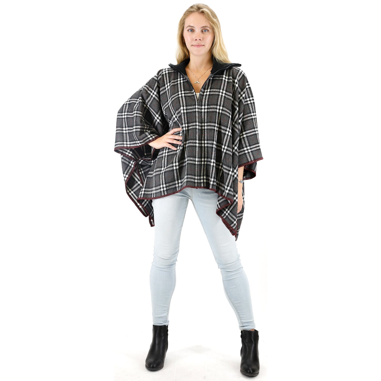 FLANNEL ZIPPER PONCHO TAPN622 (6PC)