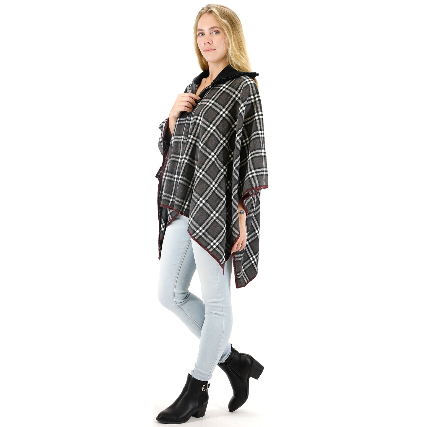 FLANNEL ZIPPER PONCHO TAPN622 (6PC)