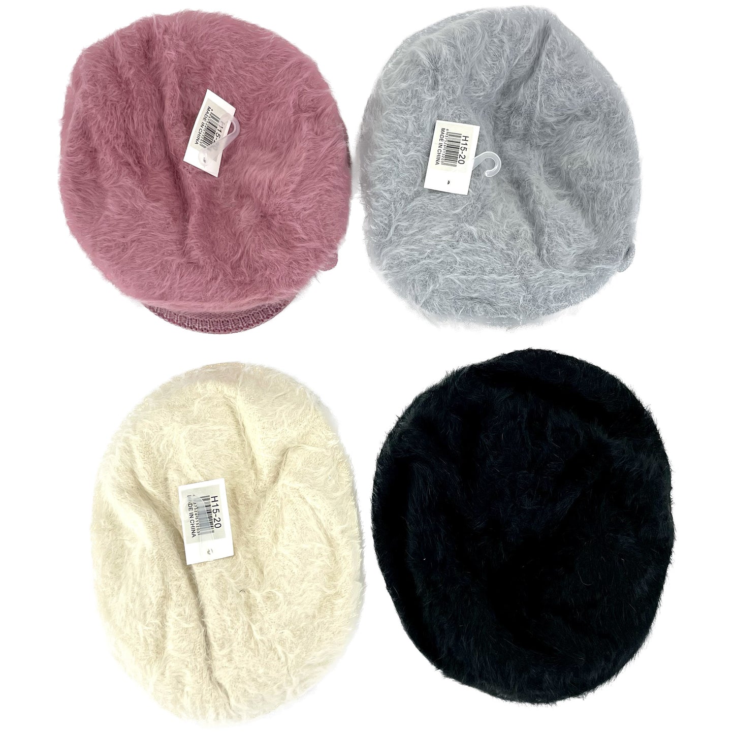 WOMEN'S FUR VISOR FLOWER KNITTED HAT H15-20 (12PC)