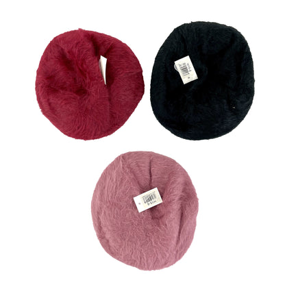 WOMEN'S FUR VISOR RIBBON KNITTED HAT H15-6 (12PC)