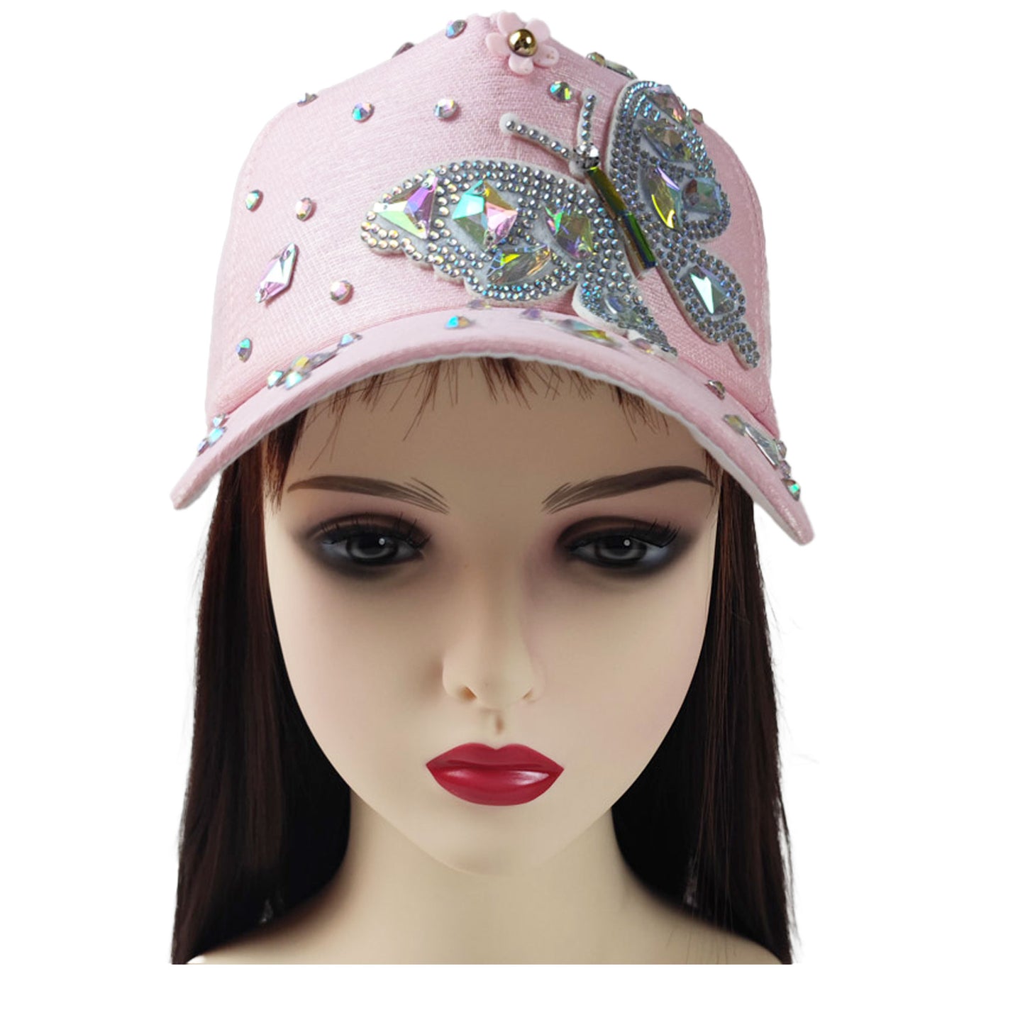 BUTTERFLY RHINESTONE CAP 31124-4 (12PC)