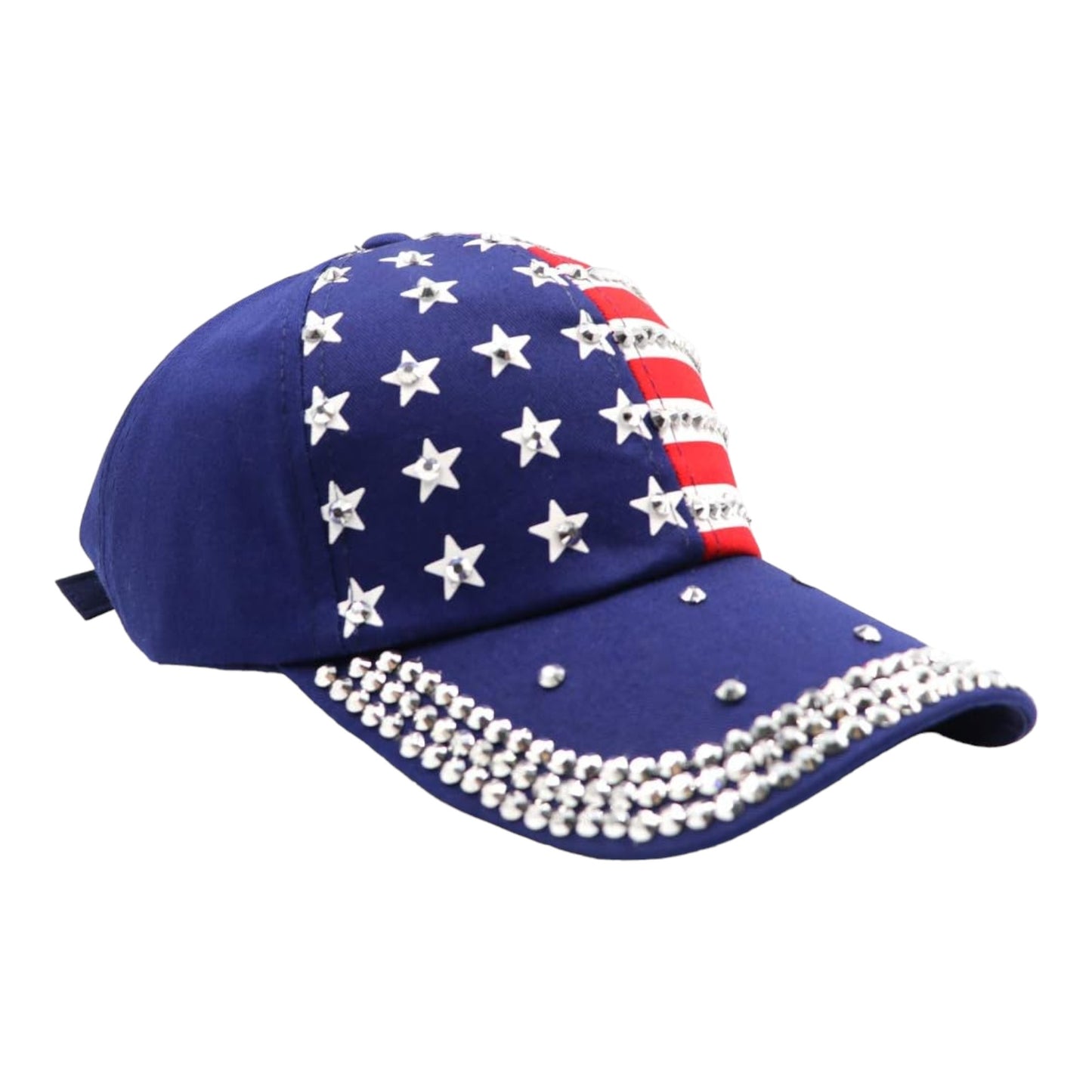 AMERICAN FLAG RHINESTONE STUDDED CAP 4418-1 (12PC)