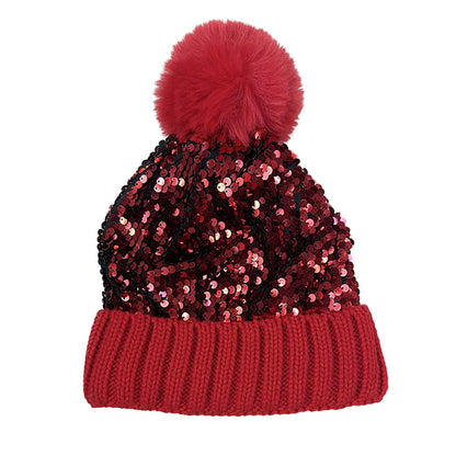 POM POM SEQUIN BEANIE MIX HA3719-1 (12PC)