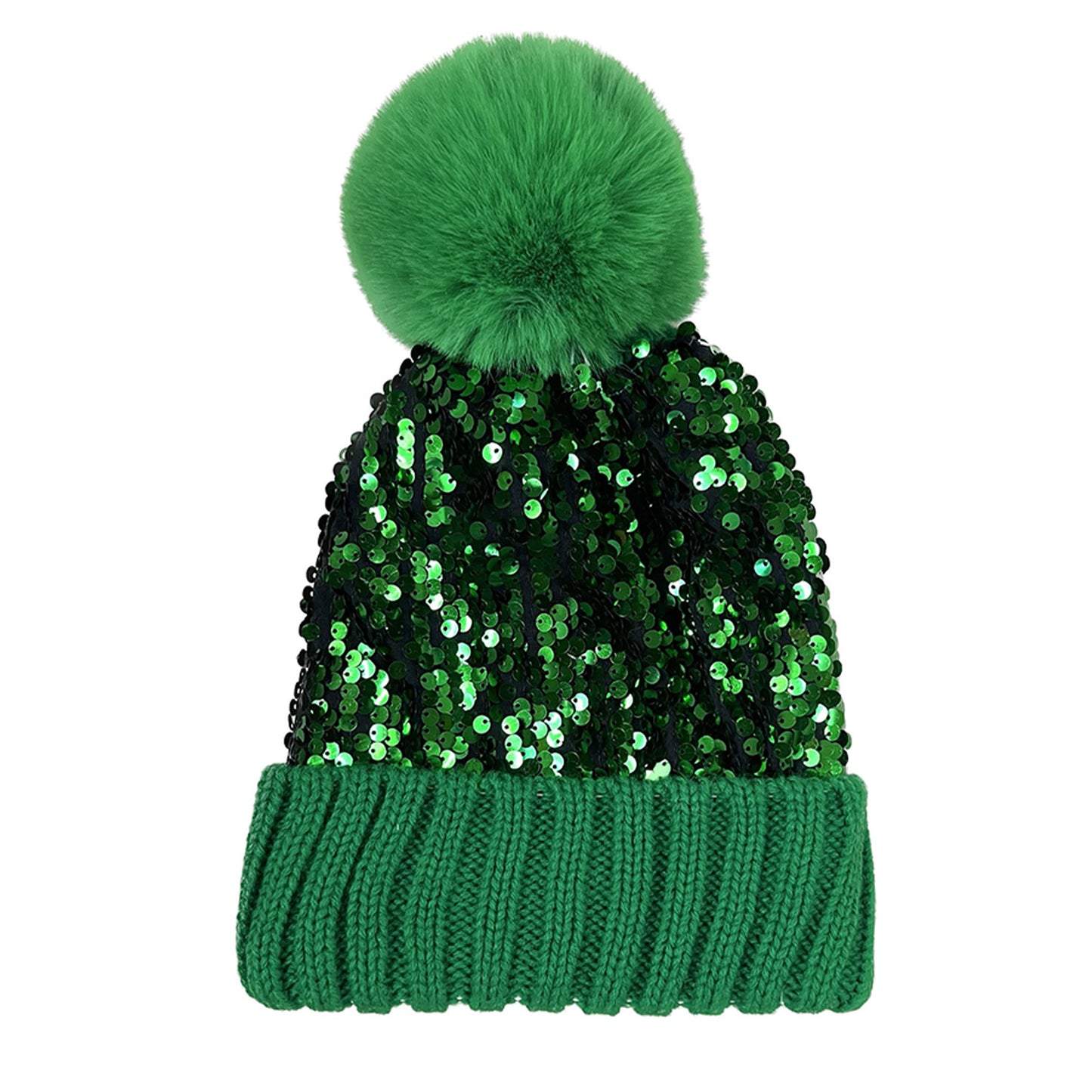 POM POM SEQUIN BEANIE MIX HA3719-1 (12PC)