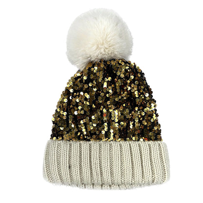 POM POM SEQUIN BEANIE MIX HA3719-1 (12PC)