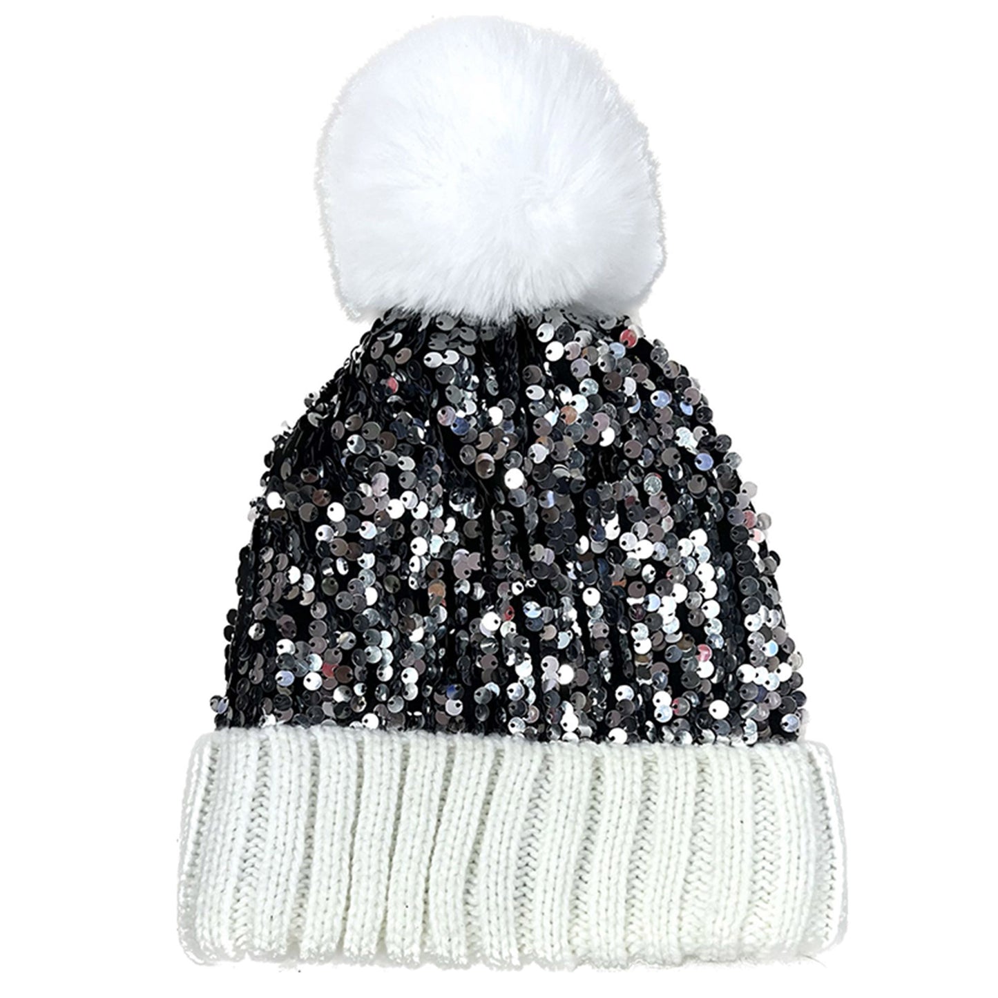 POM POM SEQUIN BEANIE MIX HA3719-1 (12PC)