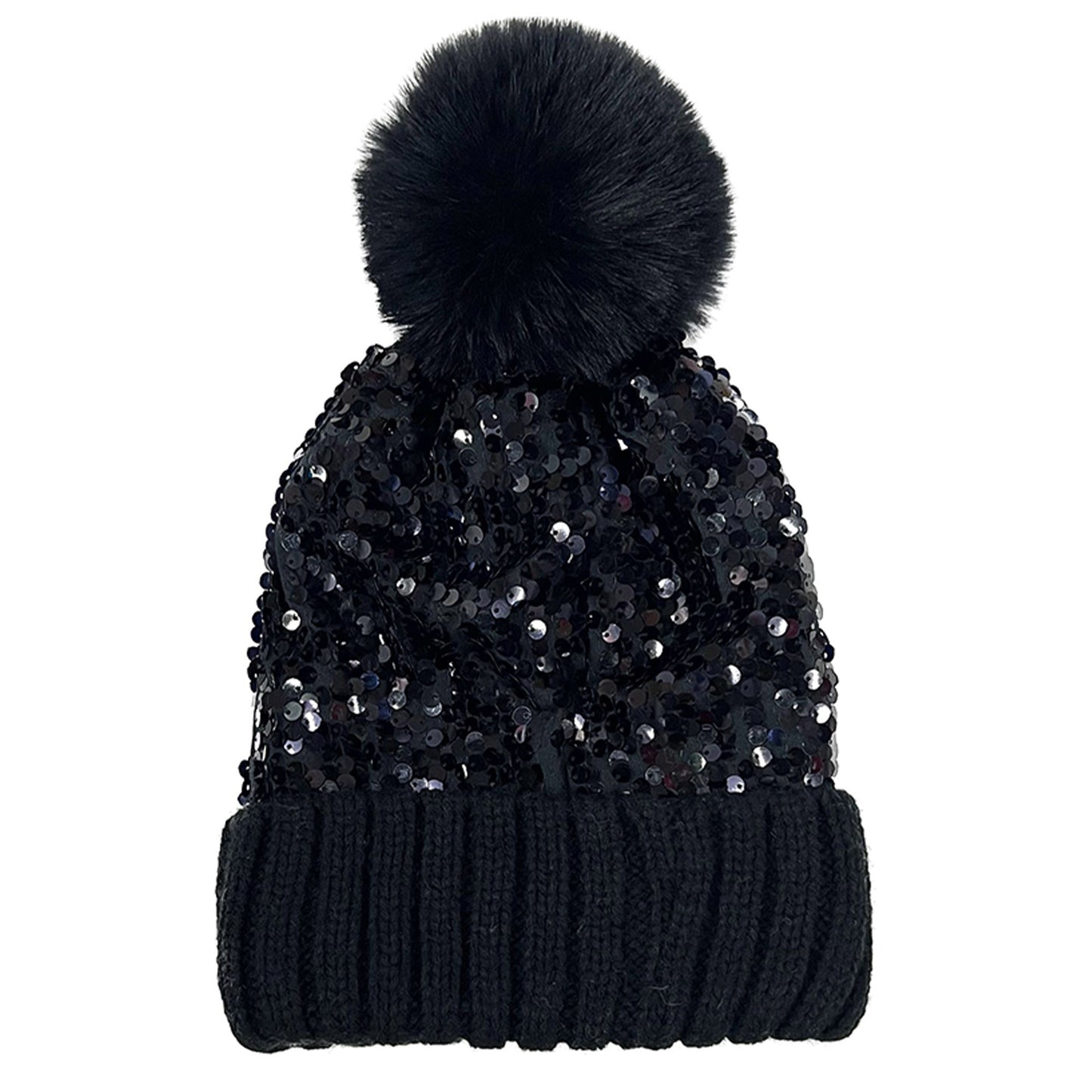 POM POM SEQUIN BEANIE MIX HA3719-1 (12PC)