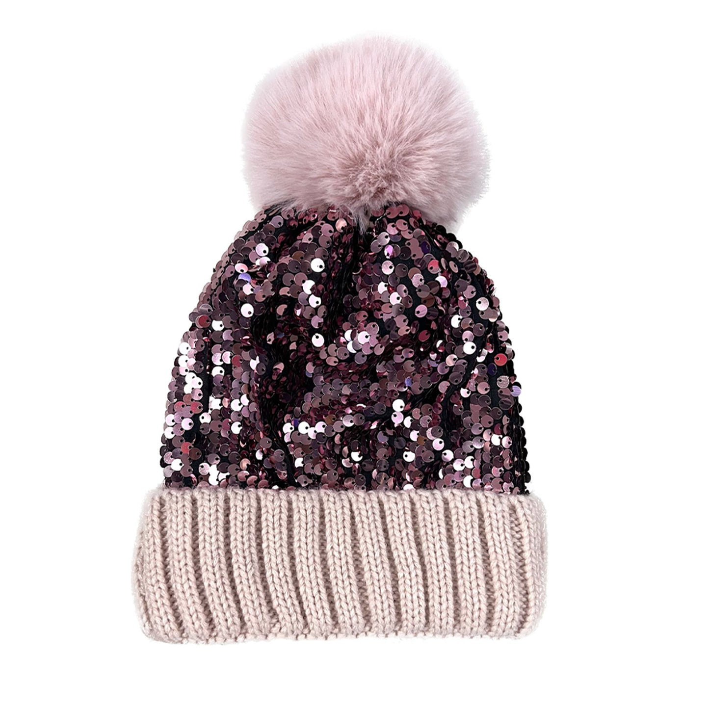 POM POM SEQUIN BEANIE MIX HA3719-1 (12PC)