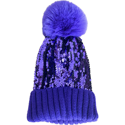 POM POM SEQUIN BEANIE MIX HA3719-1 (12PC)