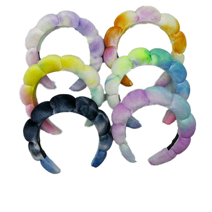 TIE DYE CROISSANT SPA HEADBAND HB1023-2 (12PC)