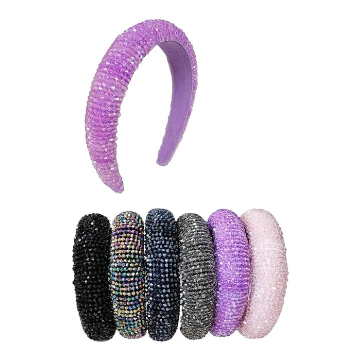 MULTI CRYSTAL BEADED HEADBAND HB1202-3 (12PC)