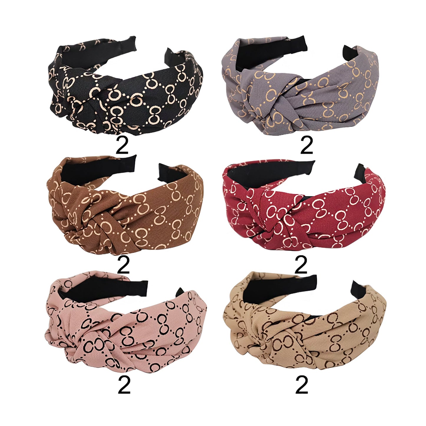 SIMPLE PATTERN KNOT HEADBAND  HB21018-39 (12PC)