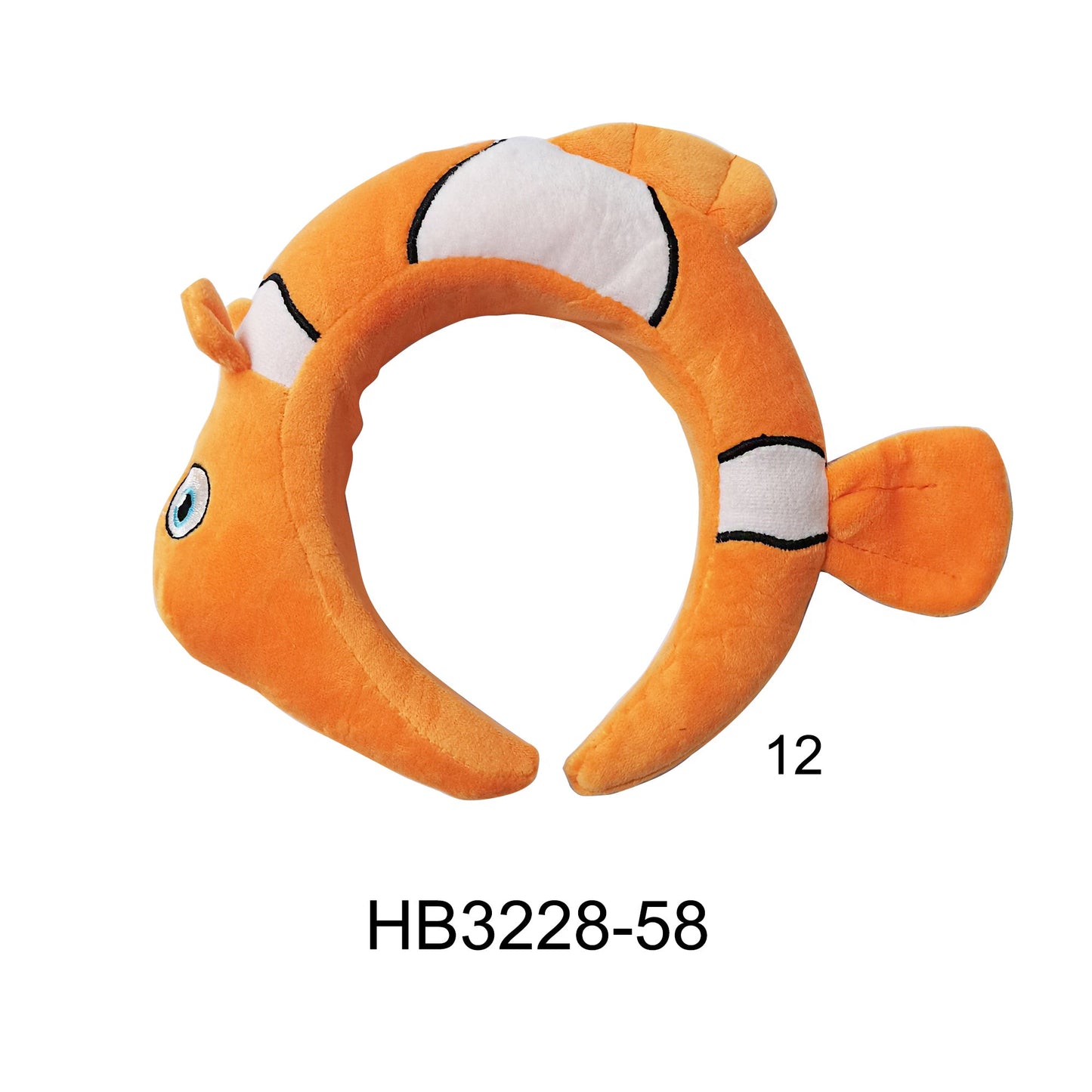 FUNNY CLOWNFISH CARTOON HEADBAND HB3228-58 (12PC)