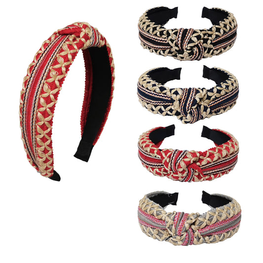 BOHO BRAIDED WOOVEN HEADBAND HB3317-30 (12PC)