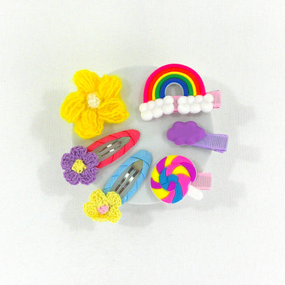 KIDS CUTE CARTOON FLOWER WHALE BUNNY HAIR CLIPS 4229-13 (12PC)