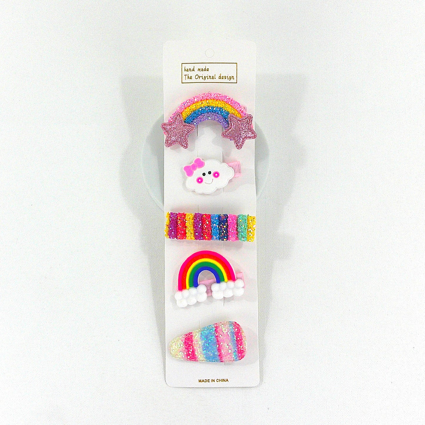 KIDS CUTE CARTOON UNICORN RAINBOW CUPCAKE HAIR CLIPS 4229-18 (12PC)